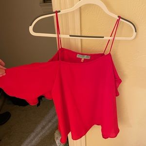 M Nordstrom Red tank with little shoulder sleeves